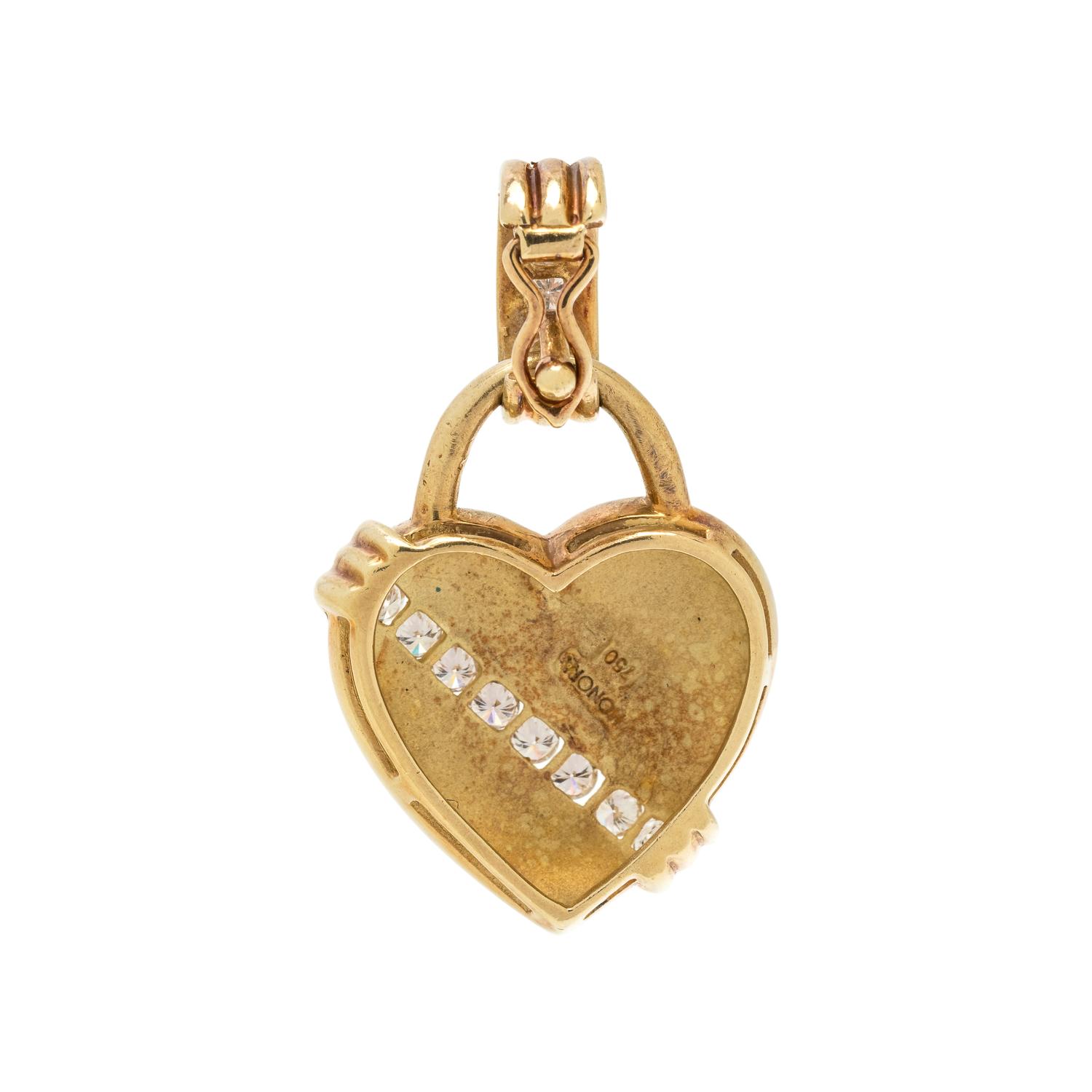 HONORA, YELLOW GOLD AND DIAMOND HEART PENDANT