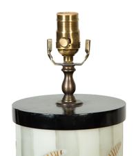 A Pair of Modernist Painted Glass Lamps