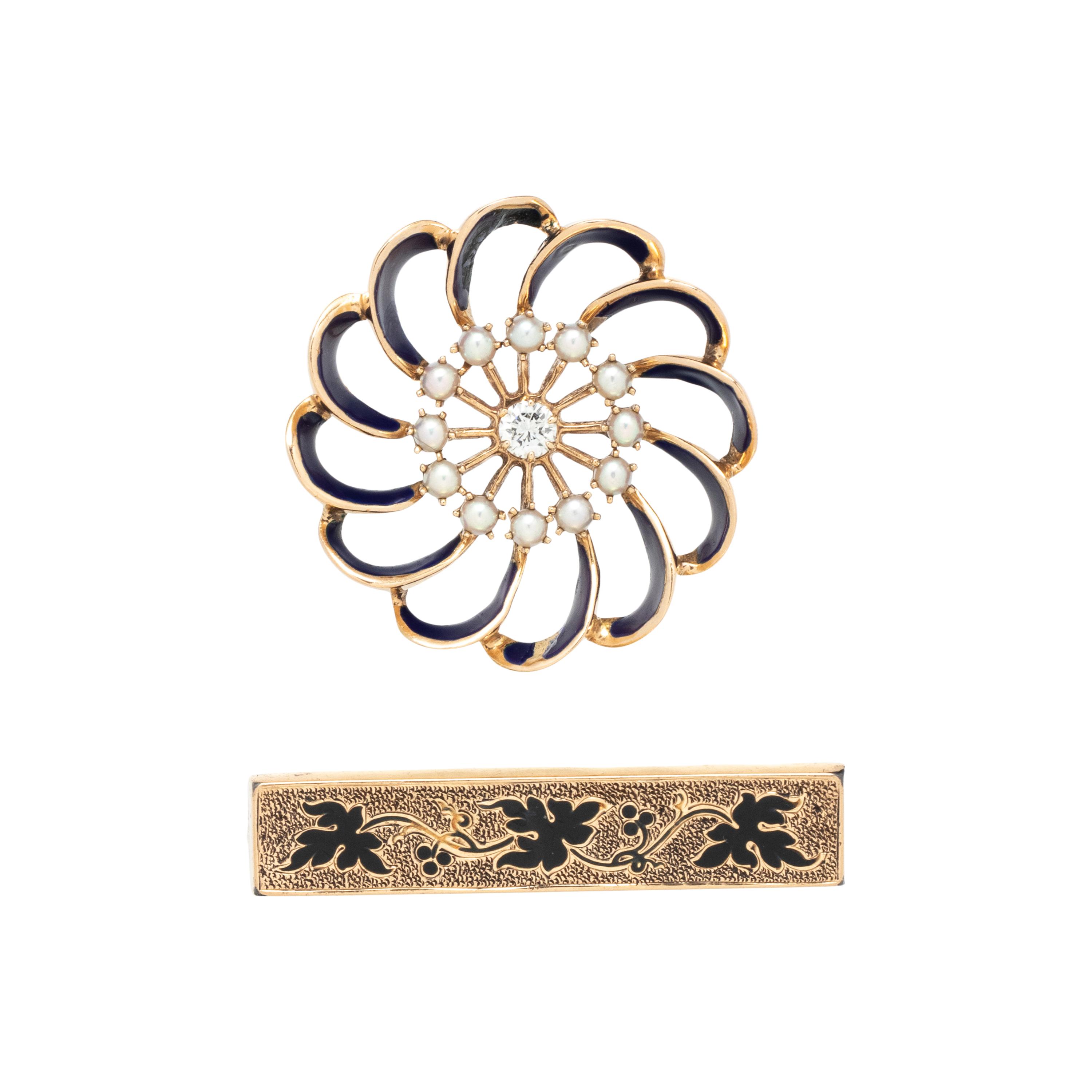 COLLECTION OF ENAMEL BROOCHES
