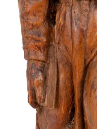 An Italian Carved Wood Figural Appliqué of a Saint