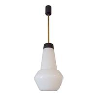 A Mid-Century Brass Pendant Light 9" W x 9" D x 32" H — Italy, Mid-20th Century
