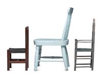 Three Painted Wood Doll's Chairs