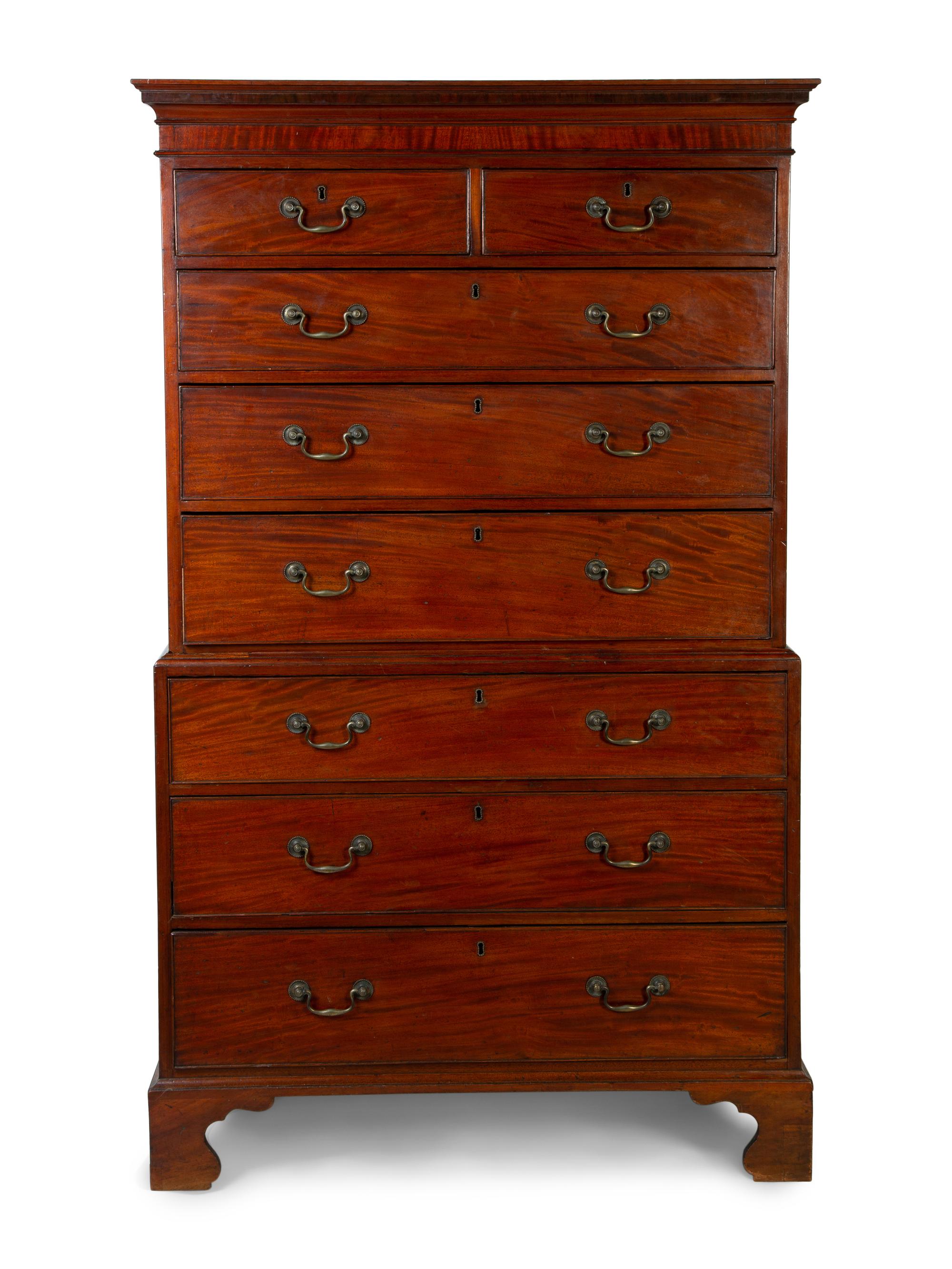 A George III Mahogany Chest on Chest — 18TH/19TH CENTURY