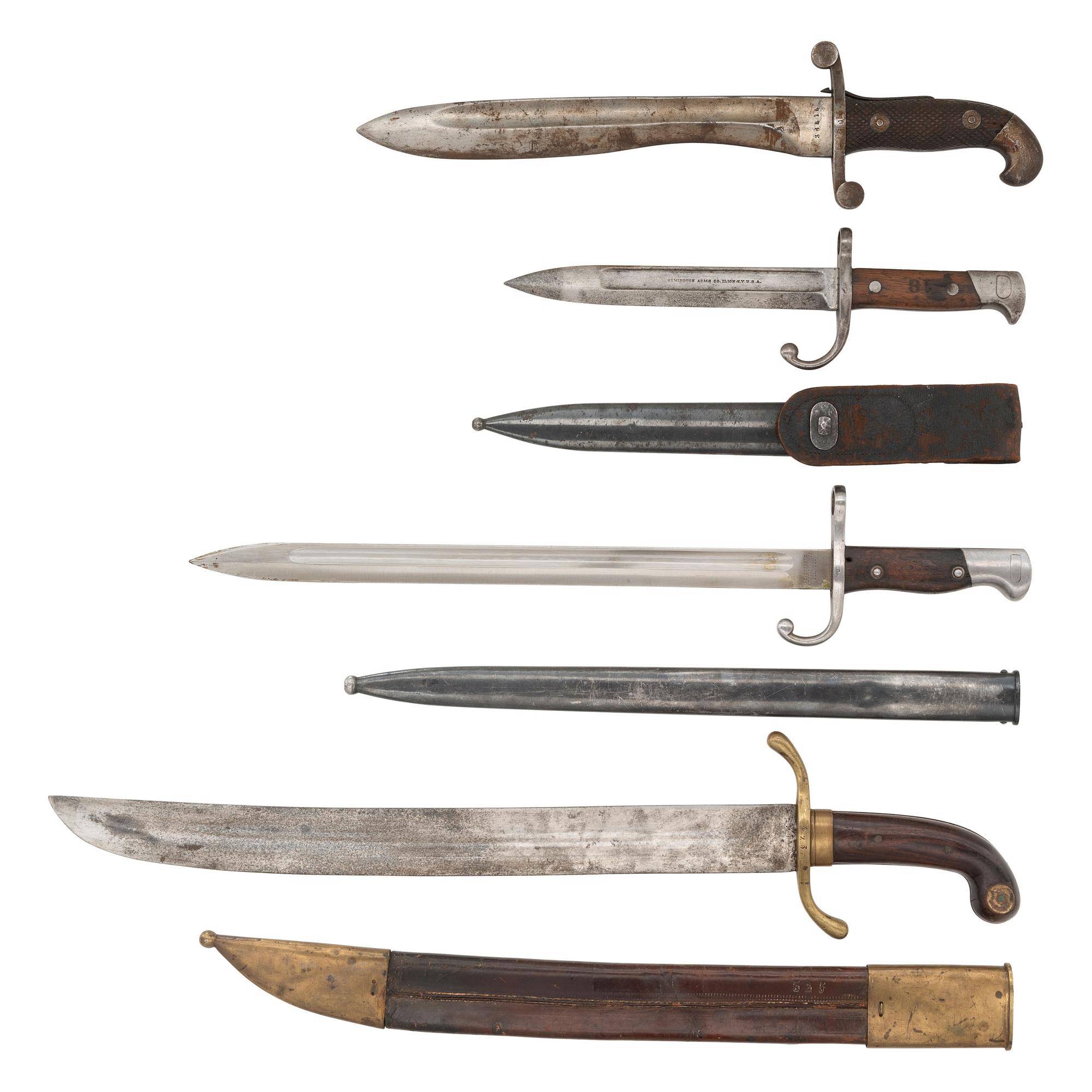 Lot of Four South American and Spanish Bayonets and Machetes