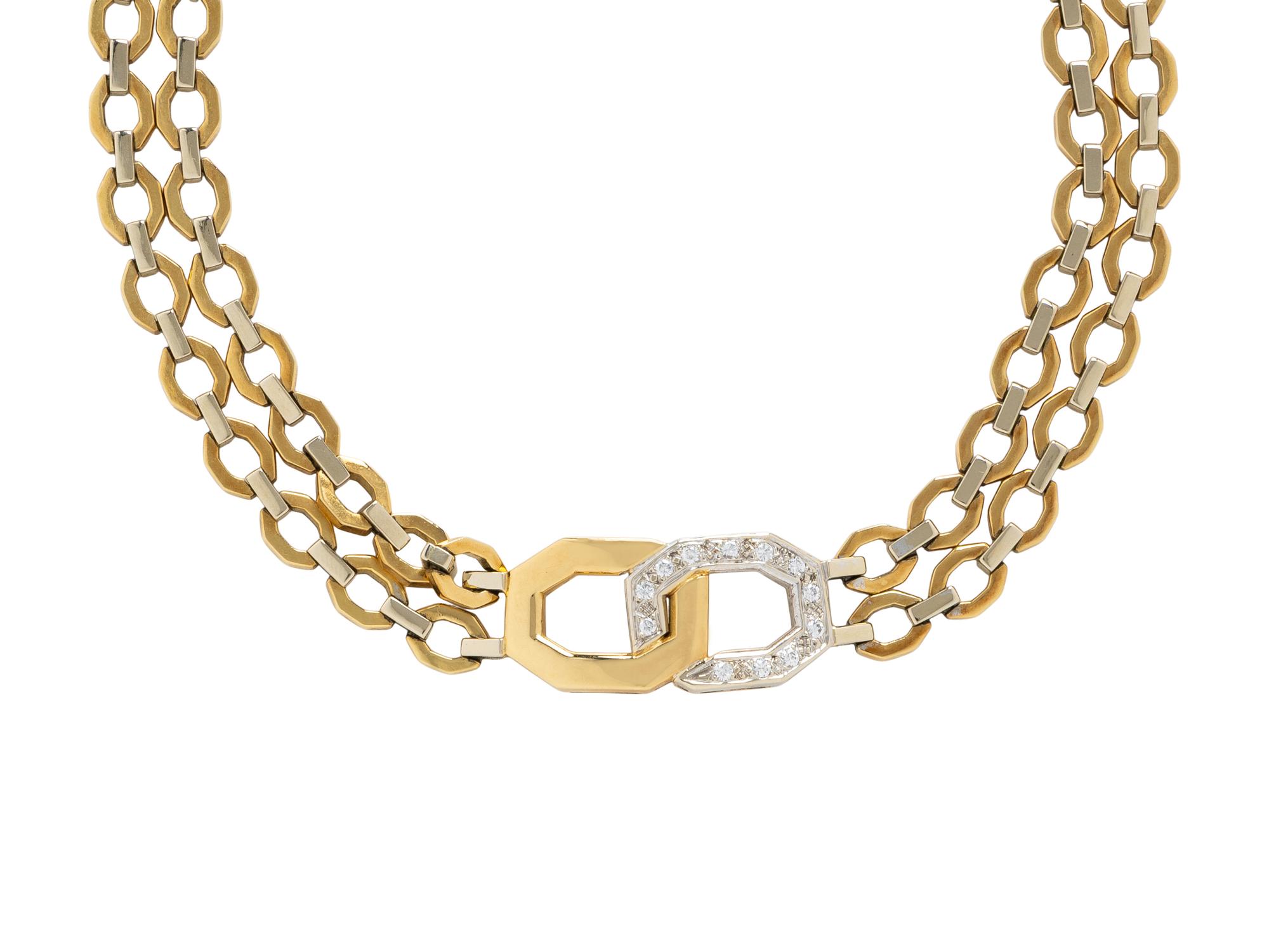BICOLOR GOLD AND DIAMOND NECKLACE