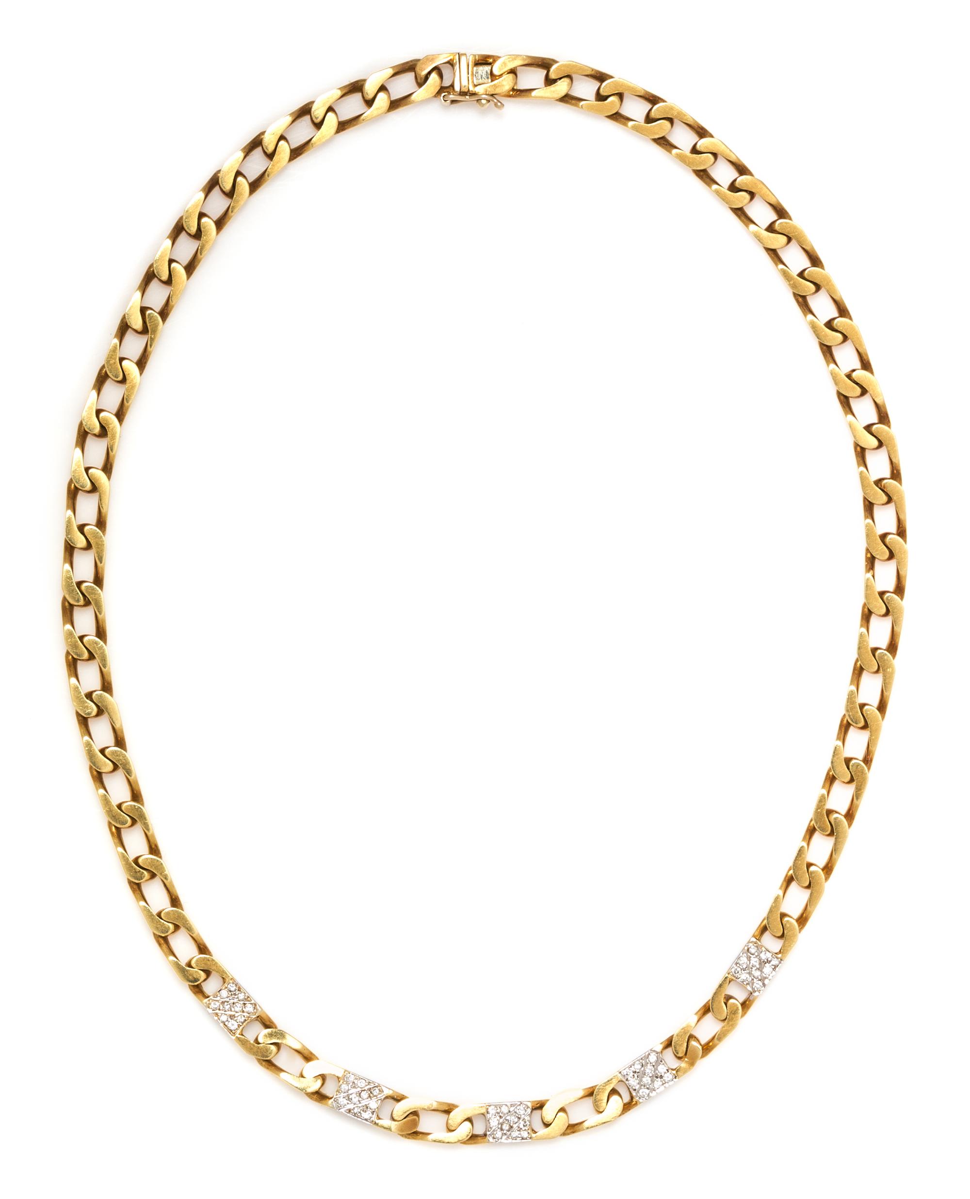 An 18 Karat Yellow Gold and Diamond Necklace, 26.10 dwts.