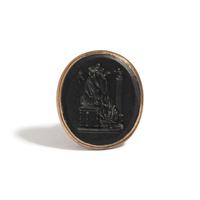 A Georgian Gold and Black Basalt Intaglio Stamp