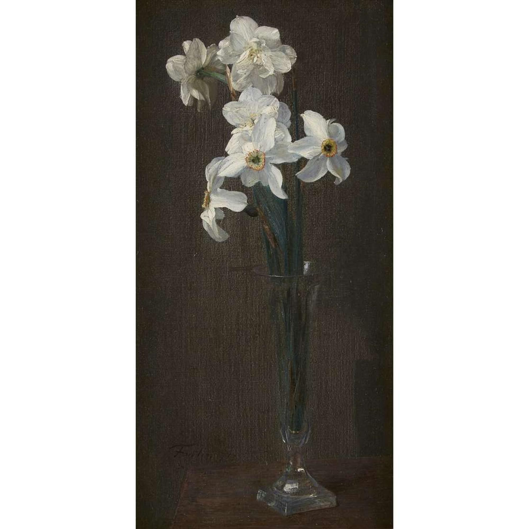 Henri Fantin-Latour (French, 1836-1904) Narcisses Simples et Doubles dans un Verre Long