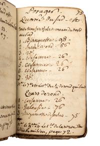 [MANUSCRIPT—BOTANY]. “Memoire de mes arbres fruitiers dans mes differens jardins en clos.” [France], 1780.