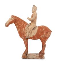 A Chinese Pottery Equestrian Figure