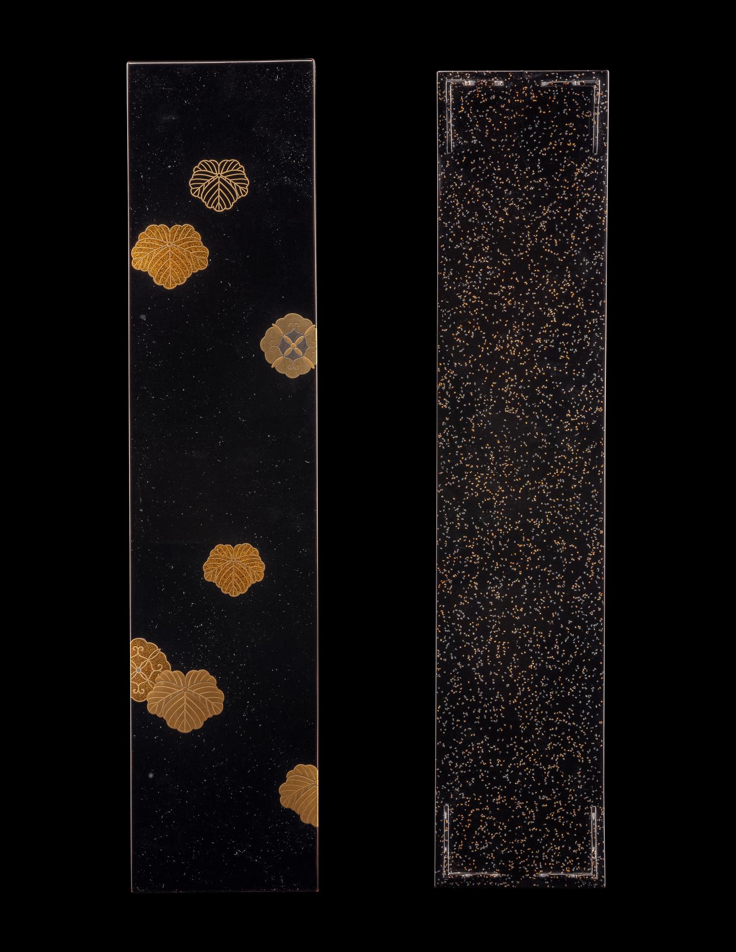 A Japanese Gold and Black Lacquer Rectangular Box
