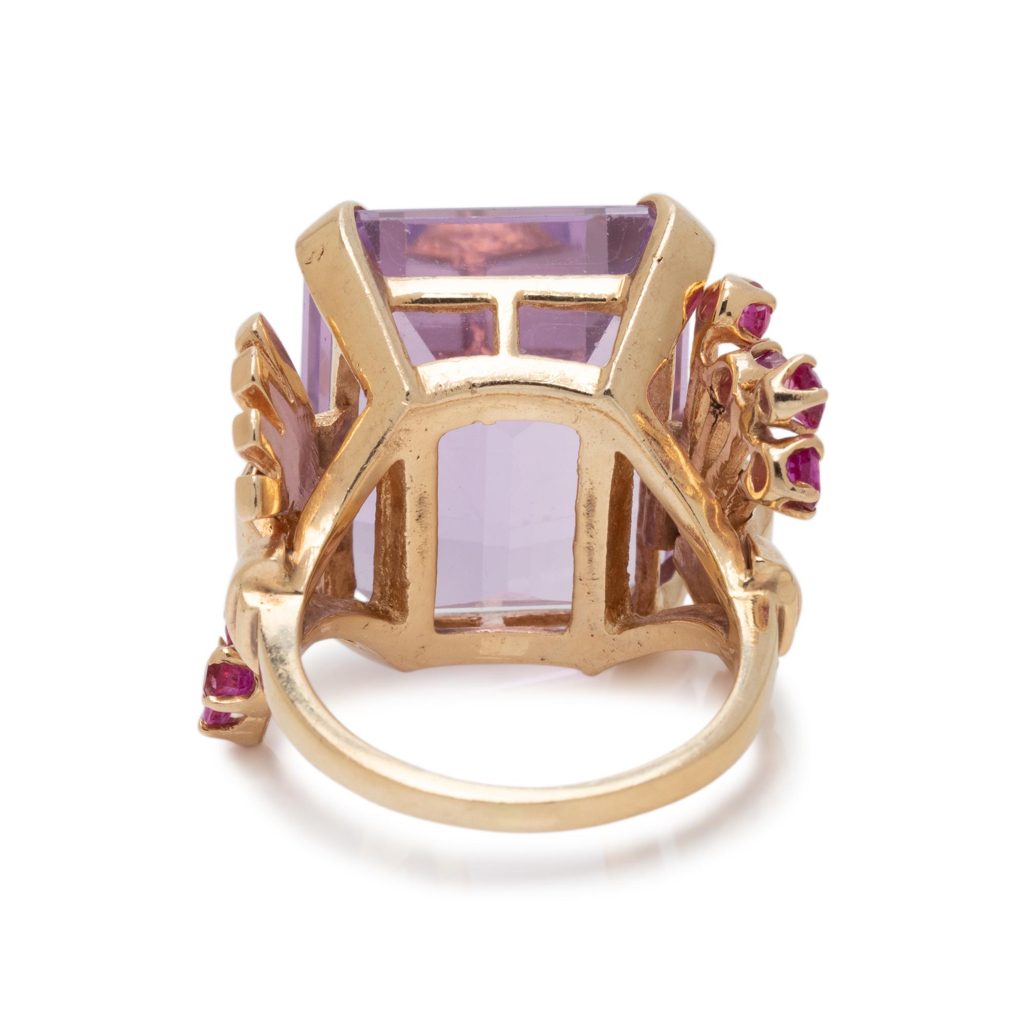 RETRO, AMETHYST AND RUBY RING