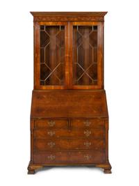 A George III Style Mahogany Bureau Bookcase