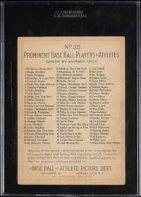 A 1911 T3 Turkey Red Cabinets Joe Tinker Baseball Card (SGC 4 VG-EX) Checklist Back