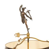 A French Gilt Bronze Bouilotte Lamp with Tole Shade