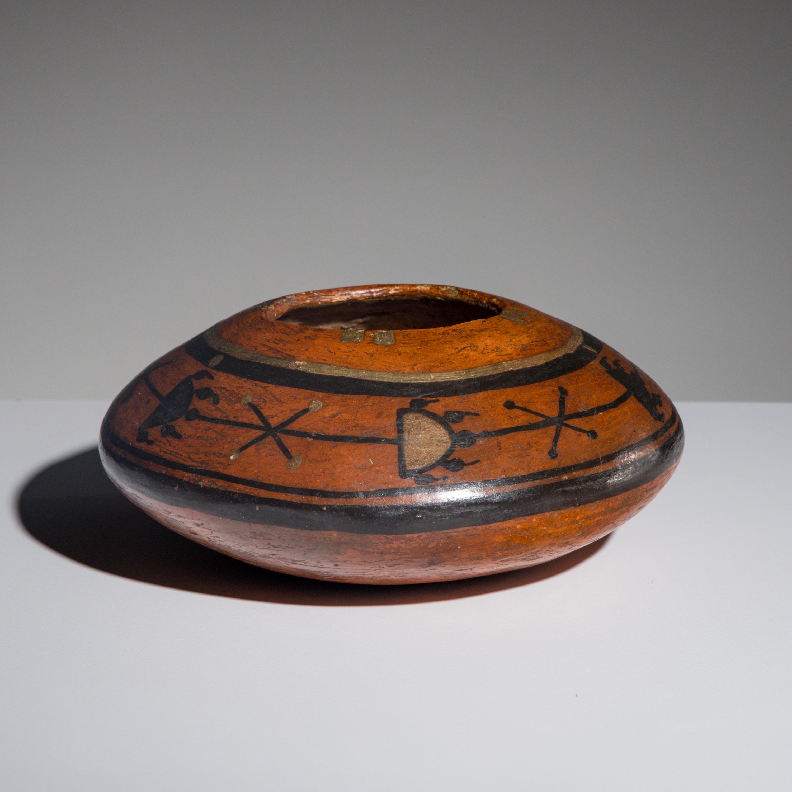 Annie Healing Nampeyo, Attributed (Hopi-Tewa, 1884-1968) — Redware Polychrome Pottery Jar, with Bear Paws