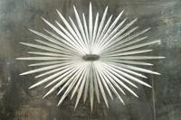 An Etched Glass Mirror with a Painted Frame