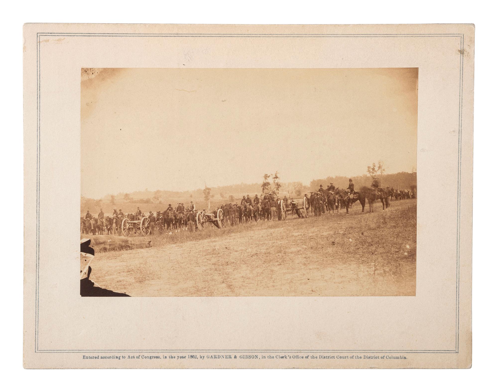[CIVIL WAR]. GARDNER, Alexander (1821-1882), photographer. Capt. Knap’s Battery, Penn'a. Artillery, (General Banks' Corps,) On Battle-Field of Antietam . Washington, DC: Gardner & Gibson, 1862.