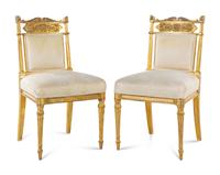 A Pair of Charles X Giltwood Side Chairs