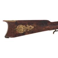 Full Stock Leman Percussion Rifle Showing Native American Use