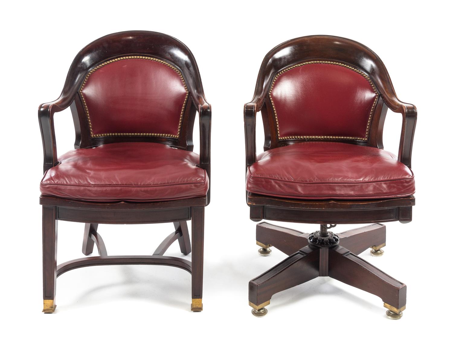 Two American Office Chairs, A.H. Andrews Height 35 1/2 inches. — CHICAGO, LATE 19TH CENTURY