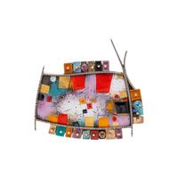 EARL PARDON, ENAMEL AND MULTIGEM BROOCH