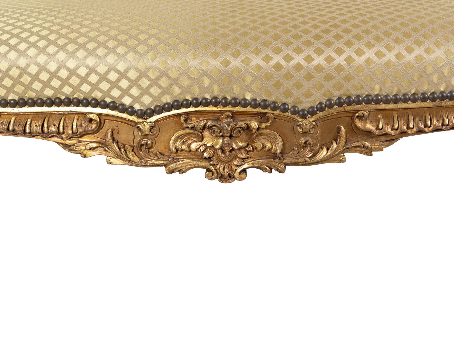 A Louis XV Style Giltwood Settee