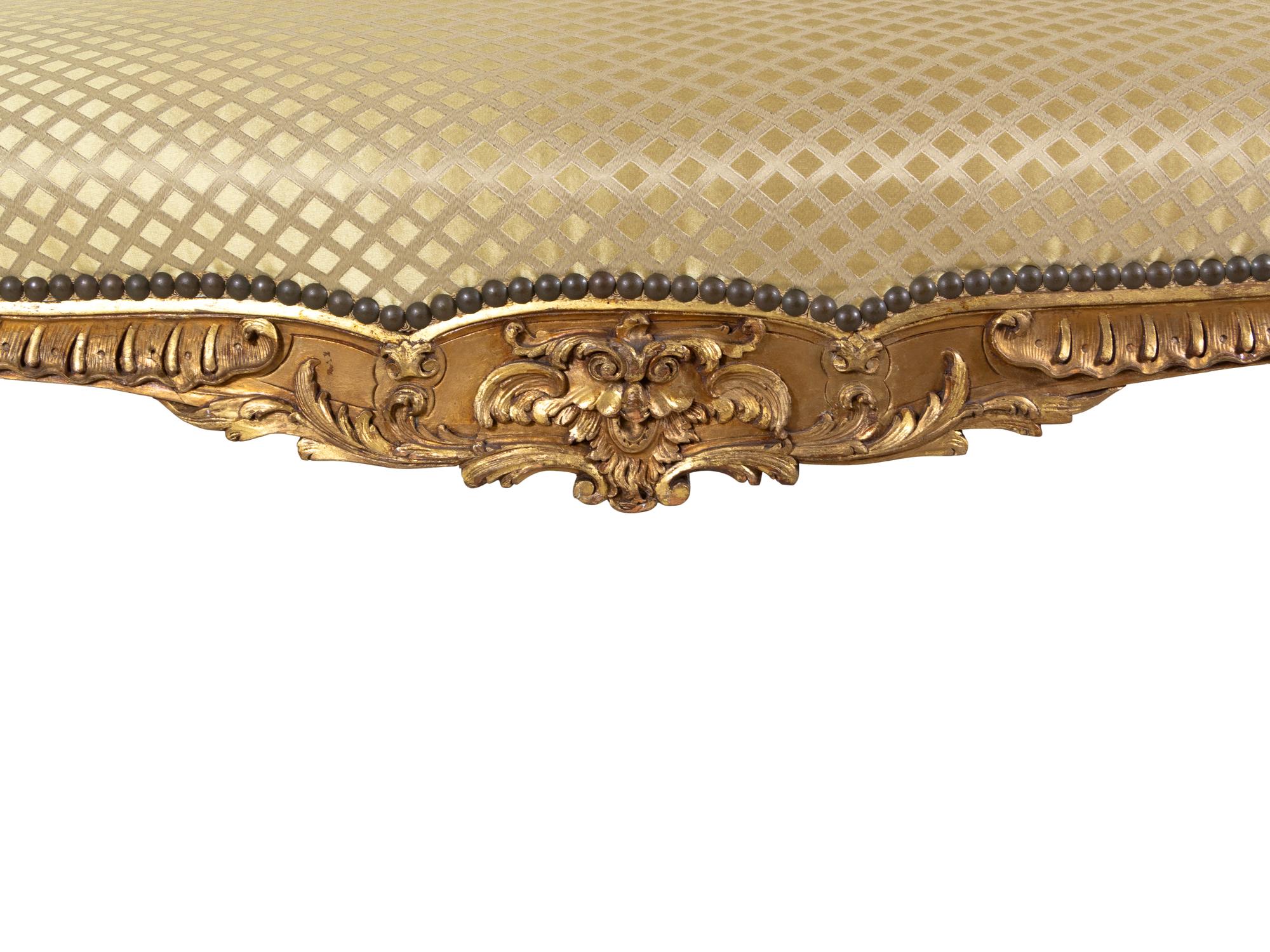 A Louis XV Style Giltwood Settee