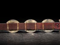 Sterling Silver and Coral Cluster Concha Belt