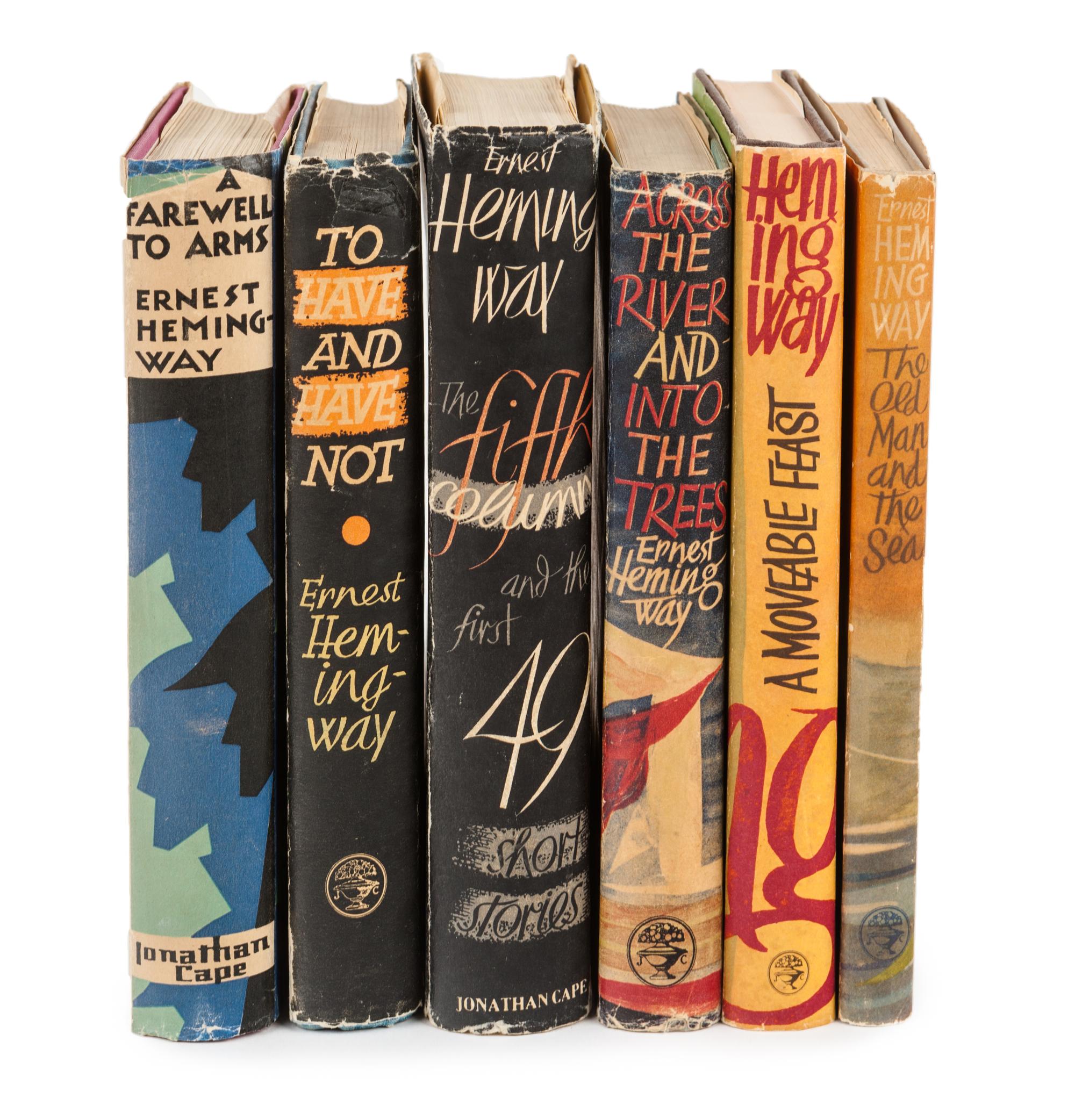 HEMINGWAY, Ernest. A group of 5 FIRST ENGLISH EDITIONS, comprising: