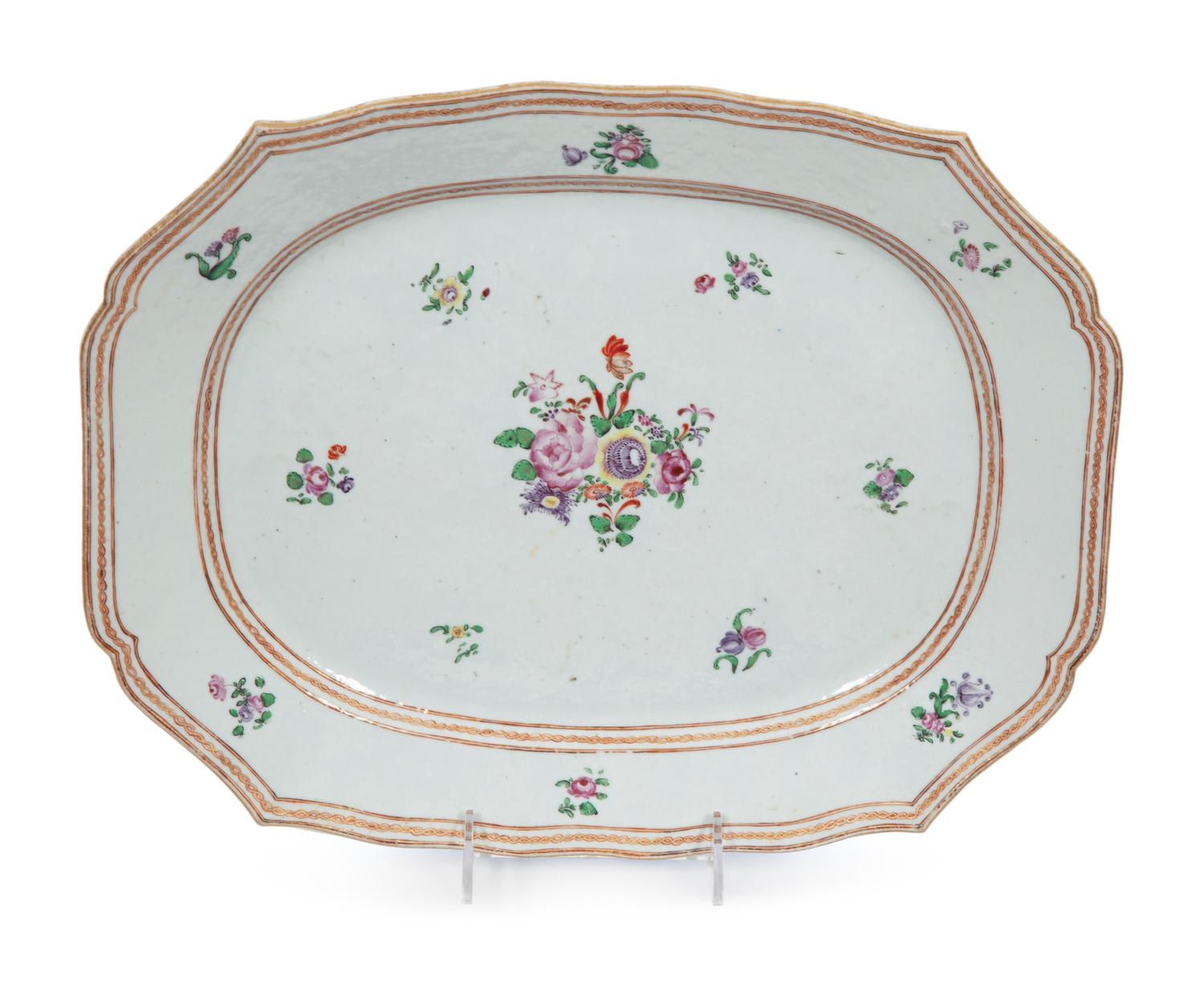 A Chinese Export Porcelain Platter and Oval Serving Bowl