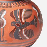 A Wedgwood Encaustic-Decorated Black Basalt Ale Jug with Sphinxes UK, 1850s