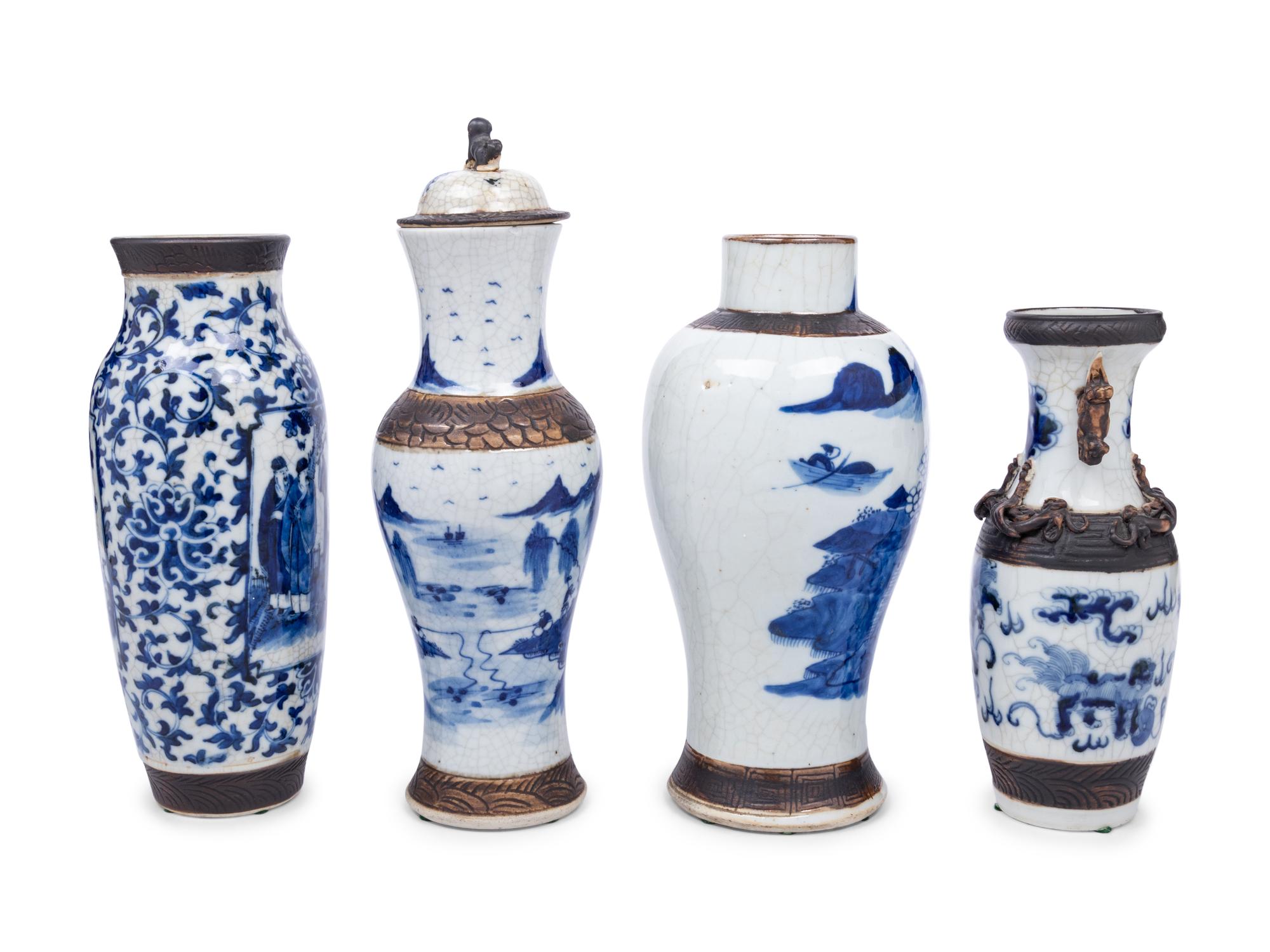 Four Chinese Iron-Decorated Porcelain Vases
