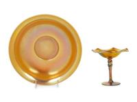 Two Steuben Aurene Glass Articles