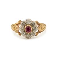 ANTIQUE, RUBY AND DIAMOND RING