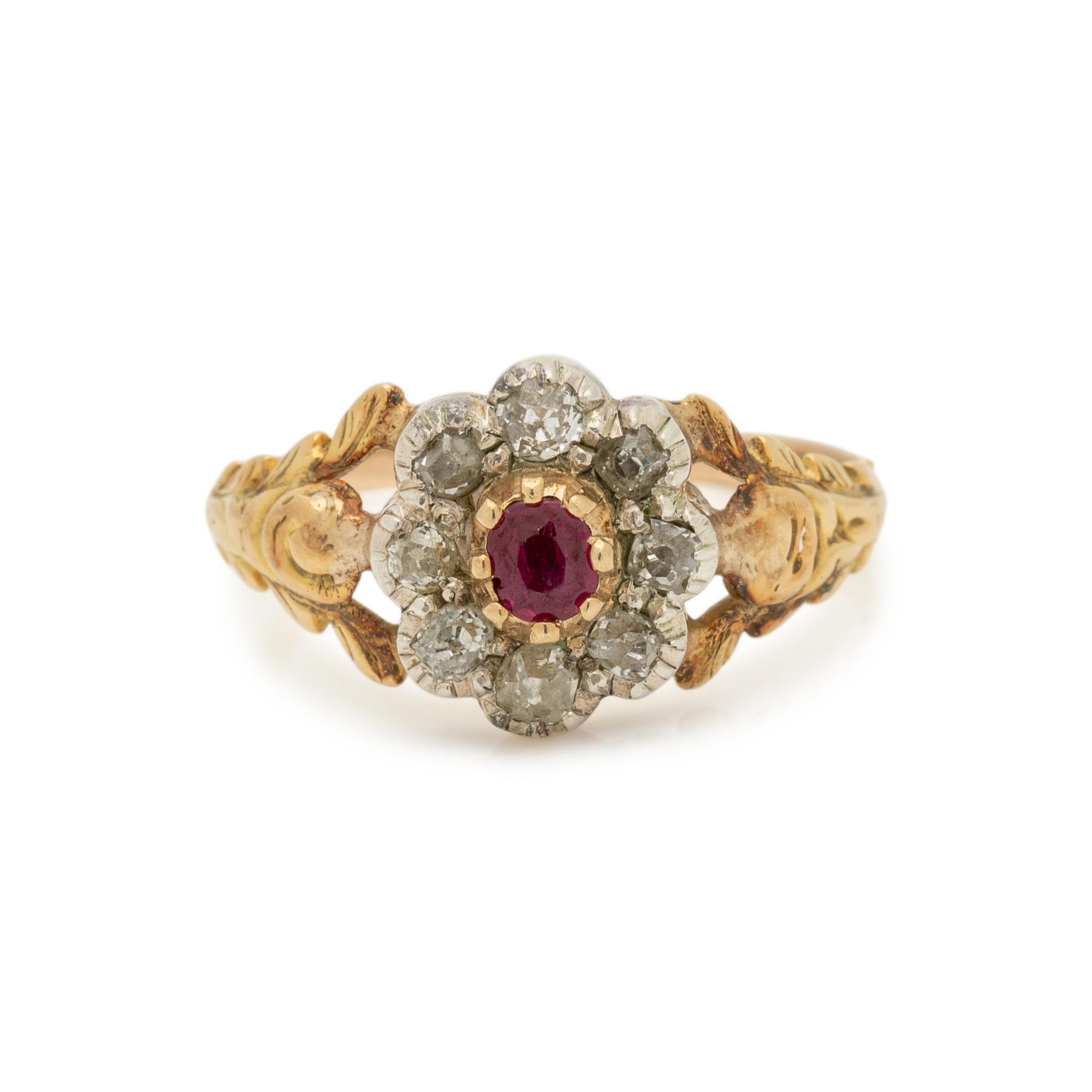 ANTIQUE, RUBY AND DIAMOND RING
