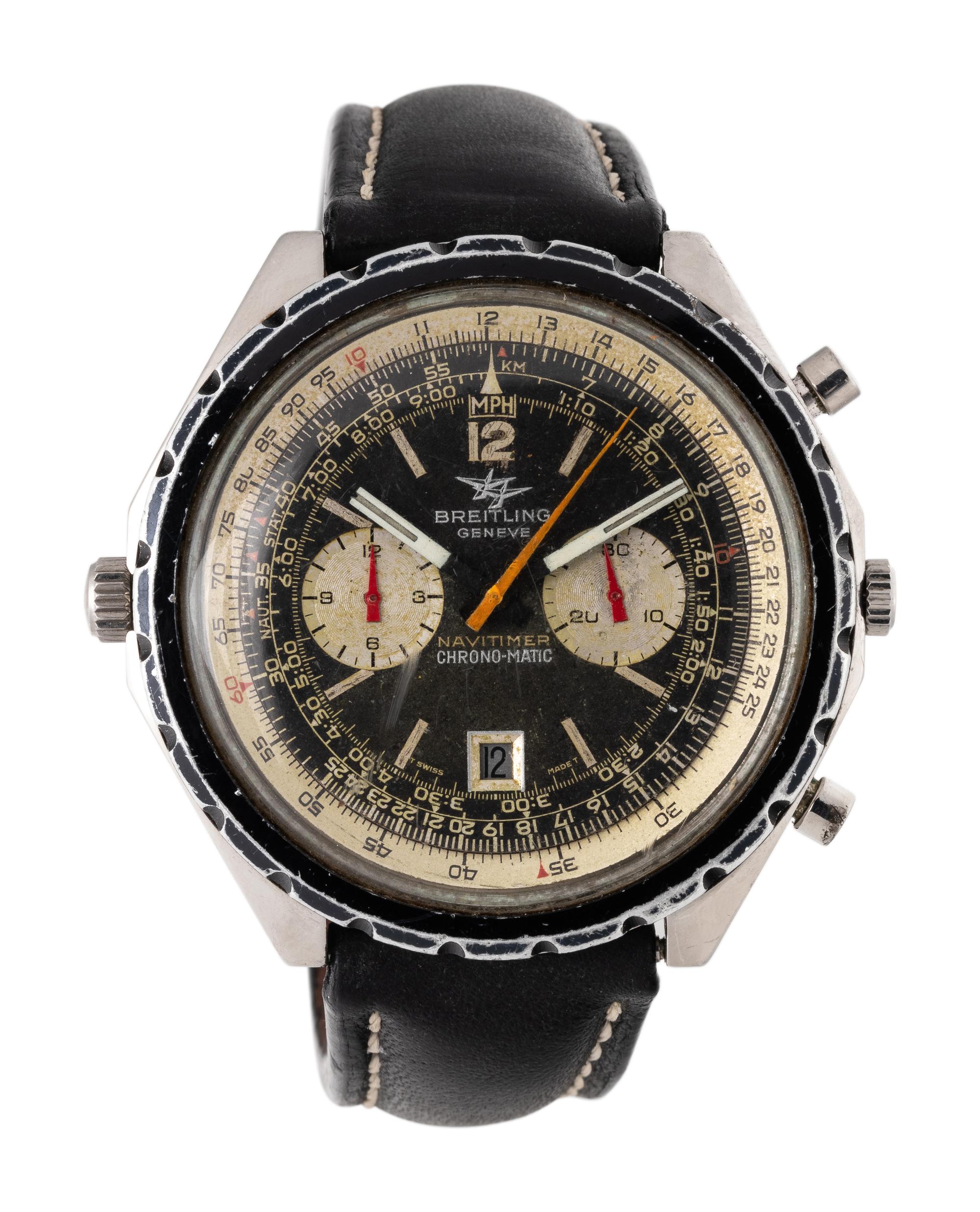BREITLING, REF. 1806 STAINLESS STEEL 'NAVITIMER CHRONO-MATIC' CHRONOGRAPH WRISTWATCH