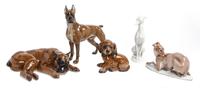 Five Rosenthal Porcelain Figures Width of widest 8 inches. — 20TH CENTURY