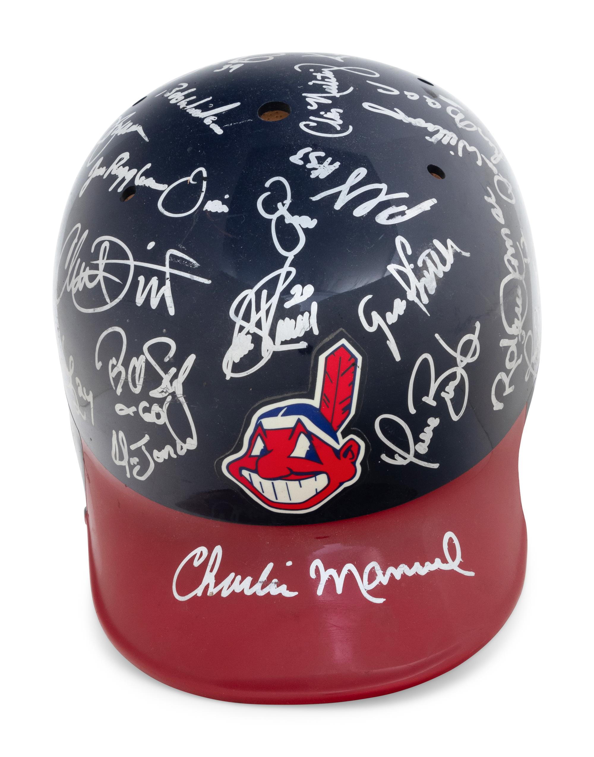 A 2000 Cleveland Indians Team Signed Autograph Batting Helmet (Beckett Authentication Services)