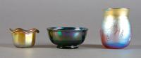 A Tiffany Favrile Glass Salt, Height of tallest 2 1/4 inches.