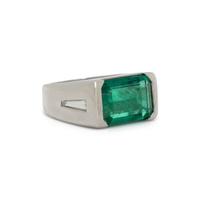 EMERALD AND PLATINUM RING
