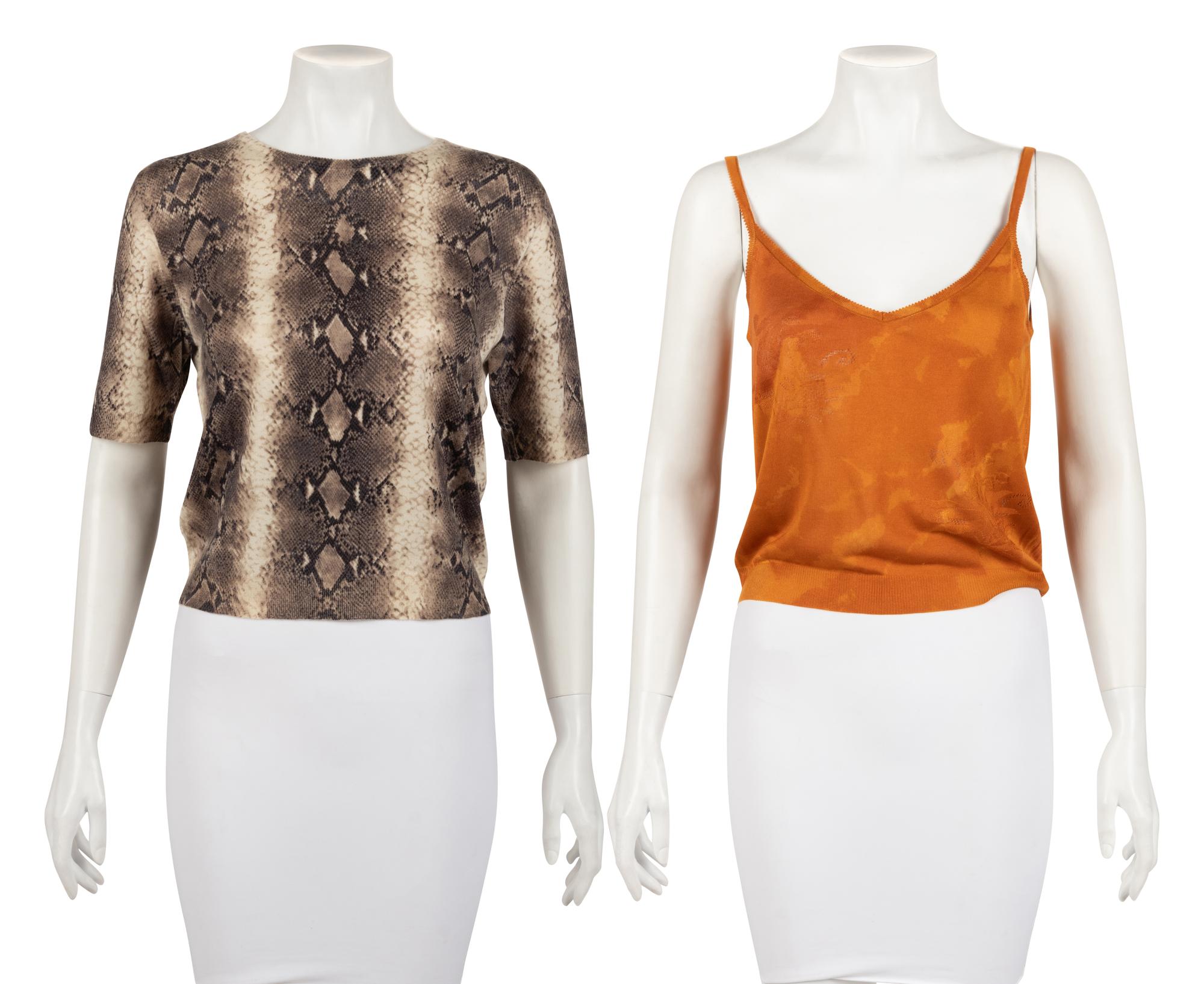 Five John Galliano Knit Pieces: Two Twin Sets and One Top, 2000s