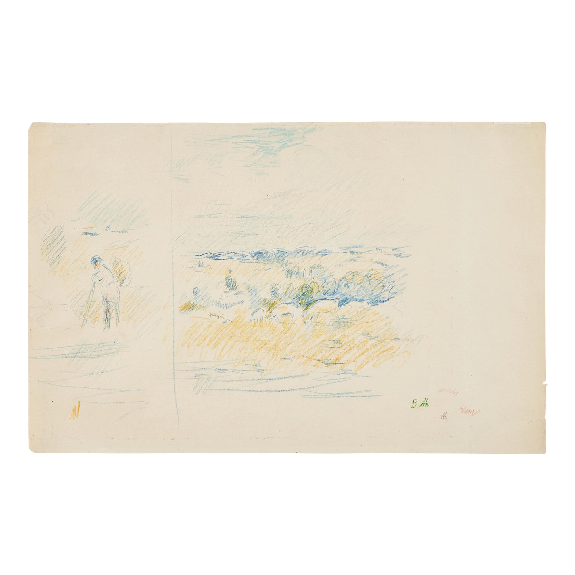 Berthe Morisot (French, 1841-1895) — Le Berger et ses Moutons (Vie de Ferme)