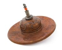 A Tibetan Lacquer Lama's Hat 18TH/19TH CENTURY Diameter 15 1/8 inches. — 18TH/19TH CENTURY