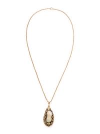 ARTS & CRAFTS, YELLOW GOLD AND BLISTER PEARL PENDANT NECKLACE