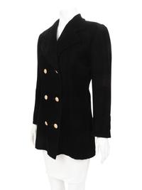 Givenchy Haute Couture Velvet Double Breasted Jacket, 1970-90s