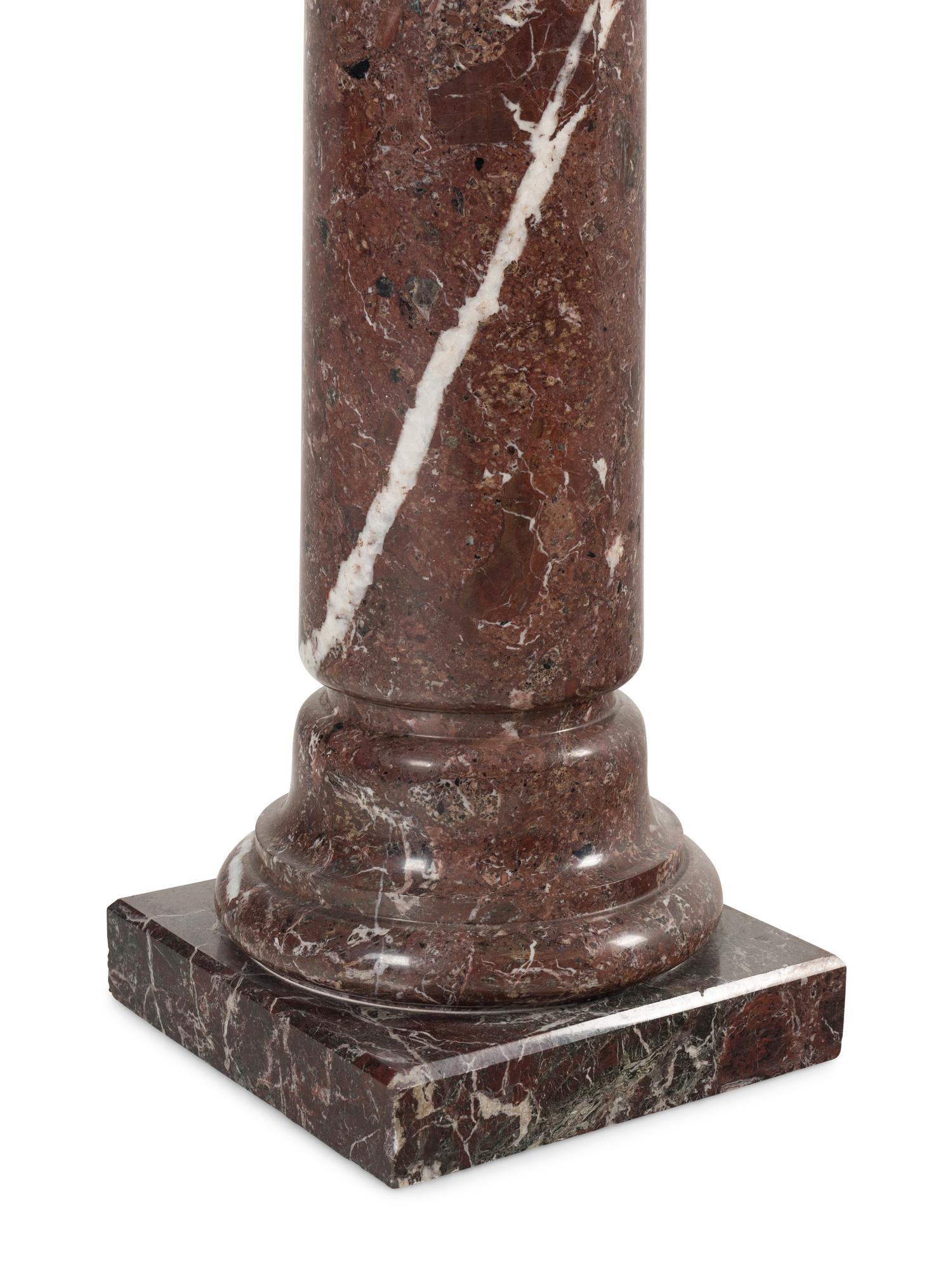 A Continental Red Marble Pedestal
