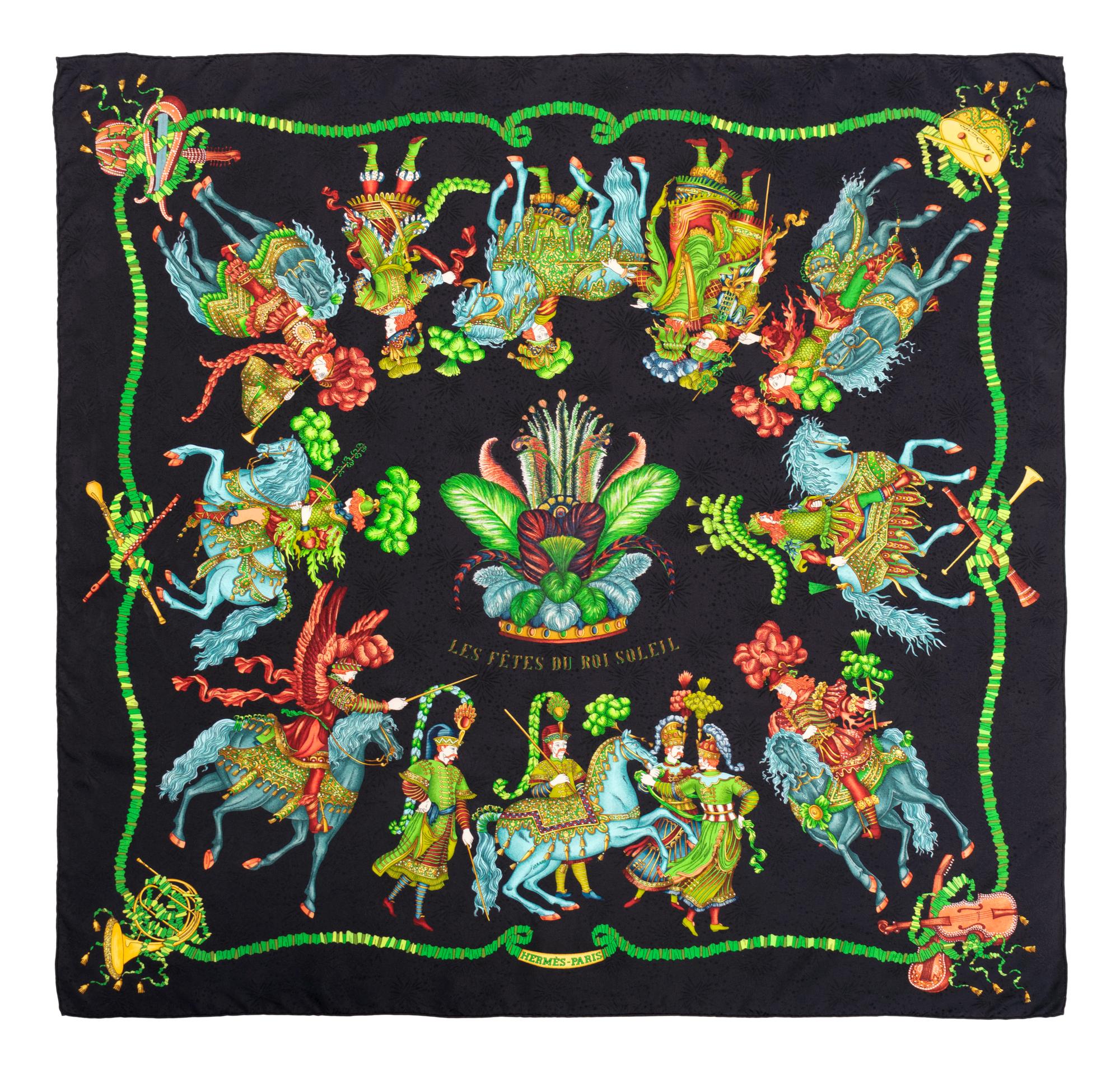 Four Scarves and One Pair of Gloves: Three Hermès, One Gucci, and One Pair of Hermès Gloves
