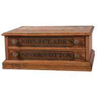 A John J. Clark's Stenciled Oak Spool Cabinet
