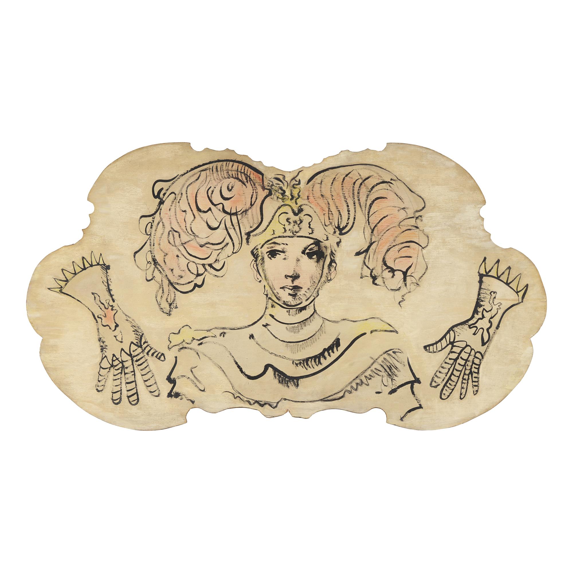 Christian Bérard (French, 1902–1949) — Pair of Cartouches for the "Bal du Panache" held at the Maison de L'Amérique Latine, Paris , 1947